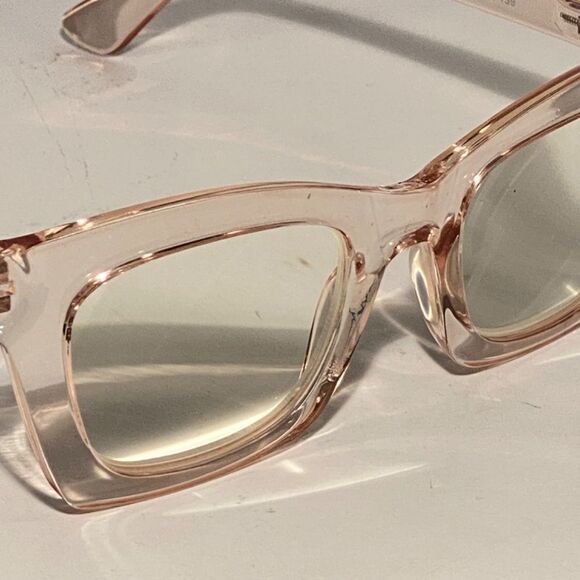 1336 Gretchen Reading Glasses 4.0 Square Clear Pink Frames NWT - Picture 7 of 9